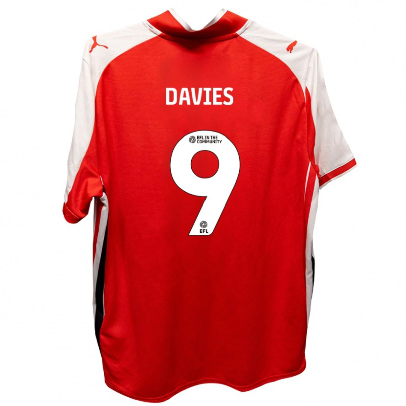 Danxen Heren Will Davies #9 Rood Wit Thuisshirt Thuistenue 2025/26 T-Shirt