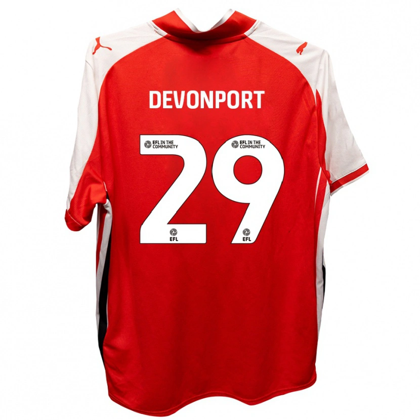 Danxen Heren Owen Devonport #29 Rood Wit Thuisshirt Thuistenue 2025/26 T-Shirt