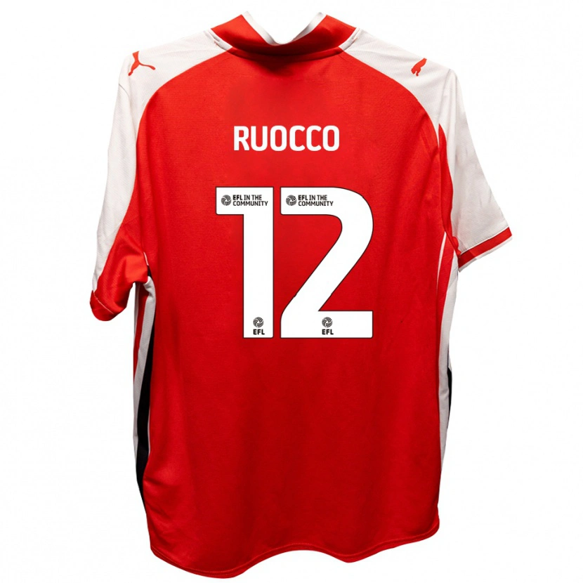Danxen Heren Alessio Ruocco #12 Rood Wit Thuisshirt Thuistenue 2025/26 T-Shirt