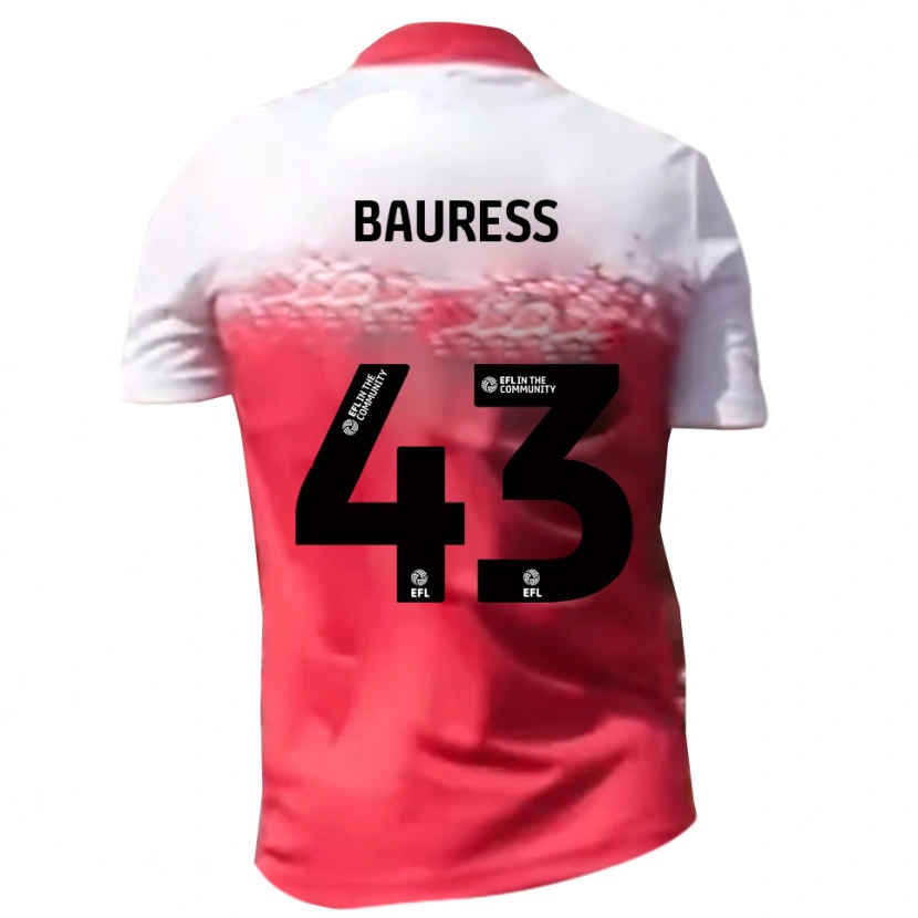 Danxen Heren Joe Bauress #43 Rood Wit Thuisshirt Thuistenue 2025/26 T-Shirt