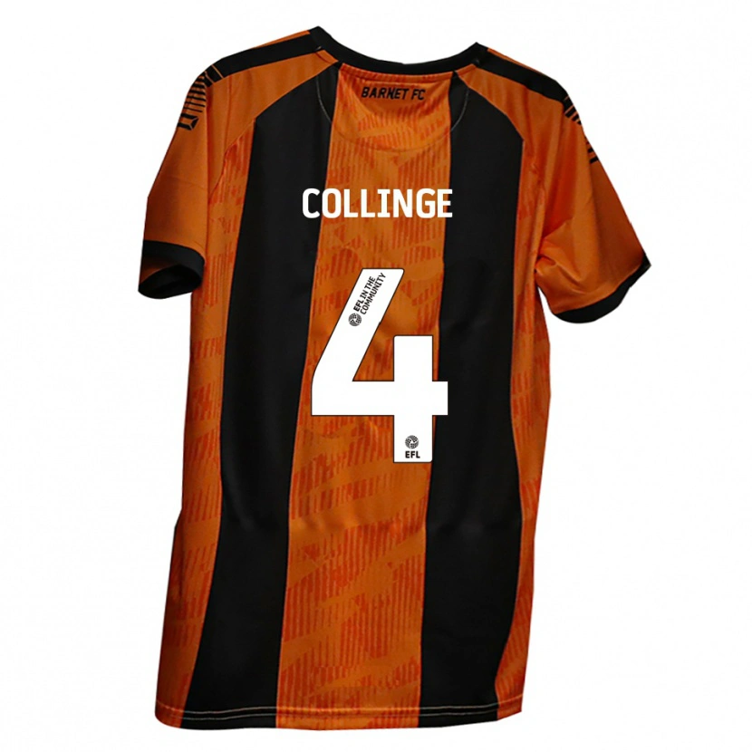 Danxen Heren Danny Collinge #4 Oranje Zwart Thuisshirt Thuistenue 2025/26 T-Shirt