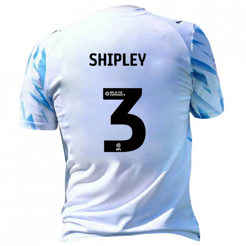 Danxen Heren Lewis Shipley #3 Wit Hemelsblauw Thuisshirt Thuistenue 2025/26 T-Shirt