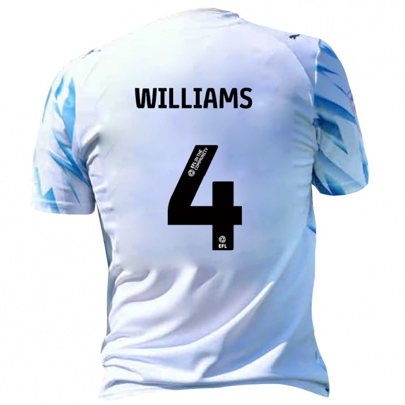 Danxen Heren Mj Williams #4 Wit Hemelsblauw Thuisshirt Thuistenue 2025/26 T-Shirt