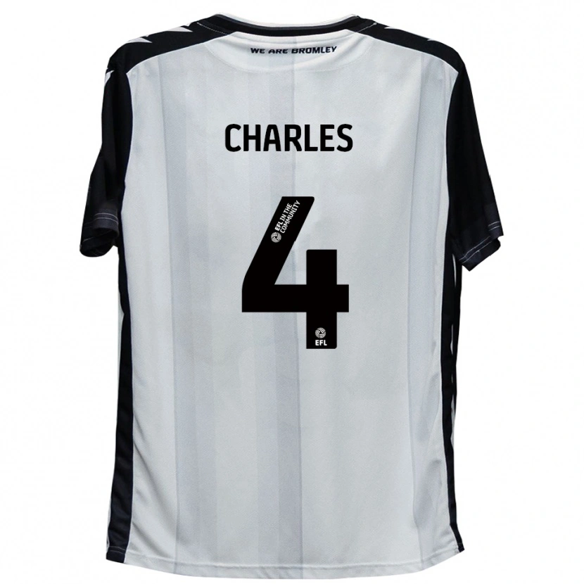 Danxen Heren Ashley Charles #4 Wit Zwart Thuisshirt Thuistenue 2025/26 T-Shirt