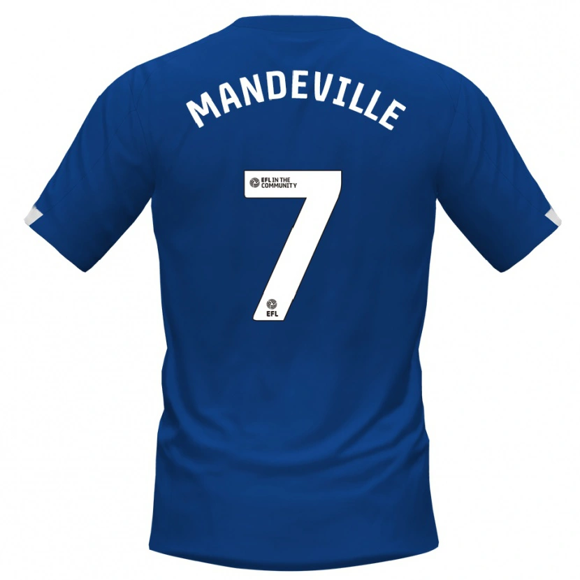 Danxen Heren Liam Mandeville #7 Blauw Wit Thuisshirt Thuistenue 2025/26 T-Shirt