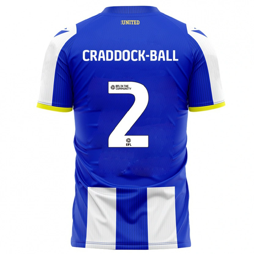 Danxen Heren Jac Craddock-Ball #2 Blauw Wit Thuisshirt Thuistenue 2025/26 T-Shirt