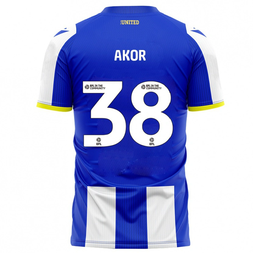 Danxen Heren Elkanah Akor #38 Blauw Wit Thuisshirt Thuistenue 2025/26 T-Shirt