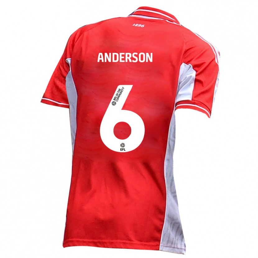 Danxen Heren Max Anderson #6 Rood Wit Thuisshirt Thuistenue 2025/26 T-Shirt