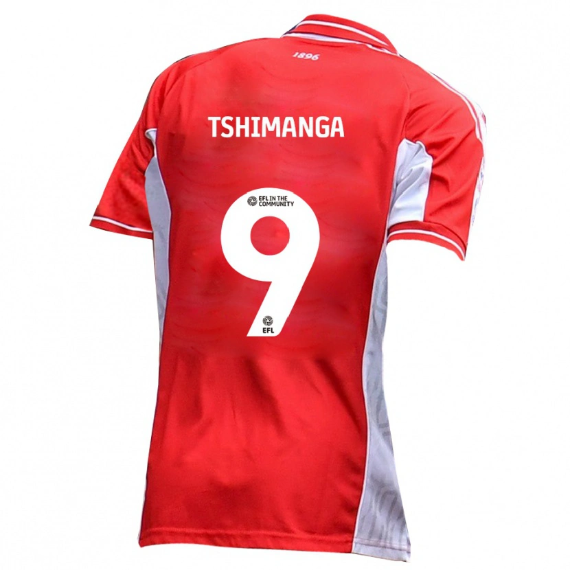 Danxen Heren Kabongo Tshimanga #9 Rood Wit Thuisshirt Thuistenue 2025/26 T-Shirt
