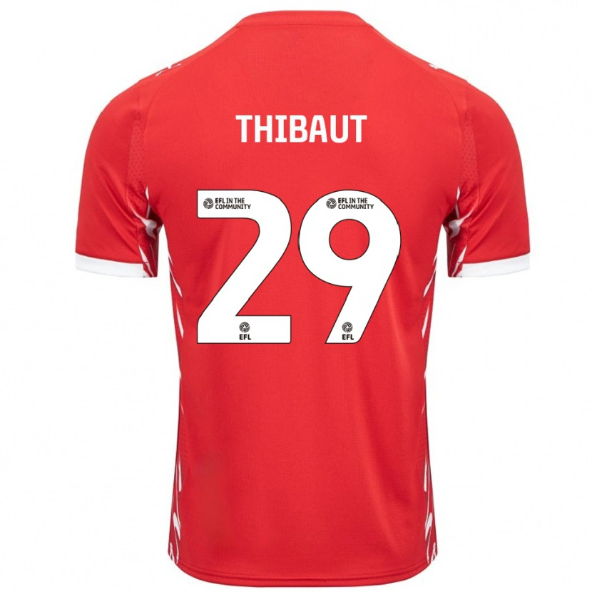 Danxen Heren Adrien Thibaut #29 Rood Wit Thuisshirt Thuistenue 2025/26 T-Shirt