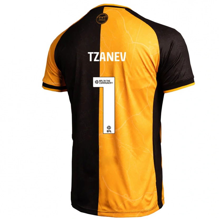 Danxen Heren Nik Tzanev #1 Geel Zwart Thuisshirt Thuistenue 2025/26 T-Shirt