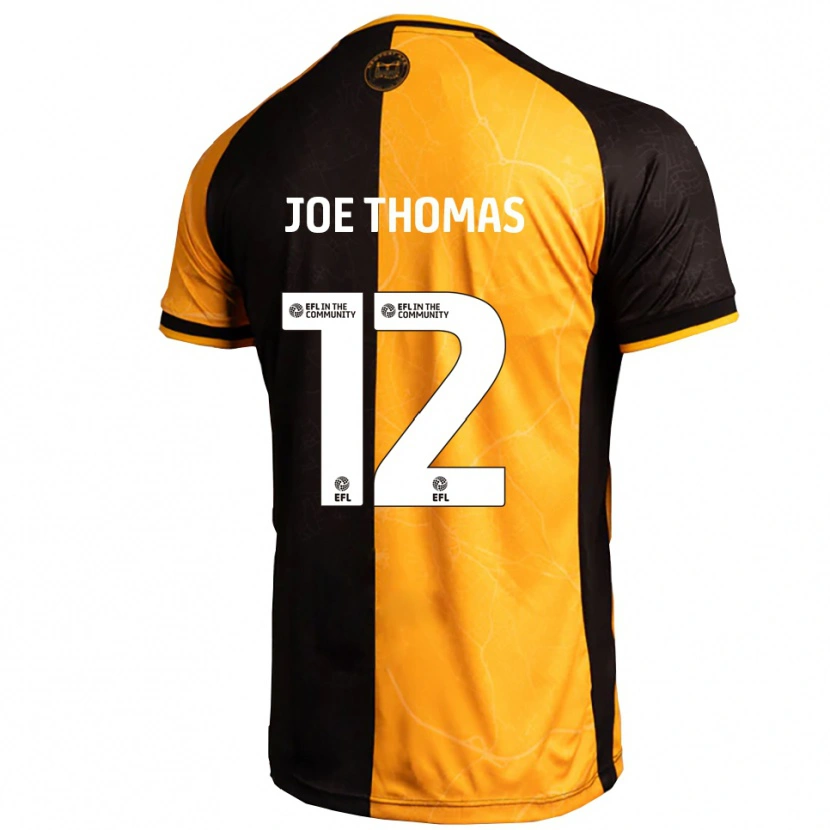 Danxen Heren Joe Thomas #12 Geel Zwart Thuisshirt Thuistenue 2025/26 T-Shirt