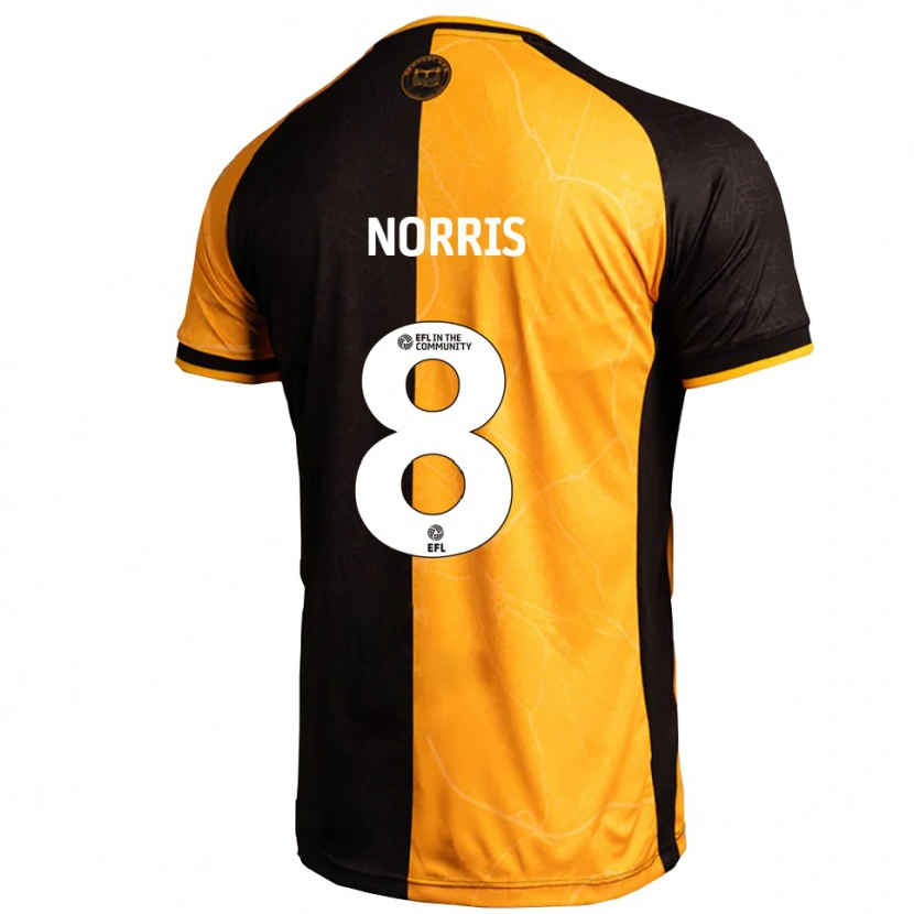 Danxen Heren Jac Norris #8 Geel Zwart Thuisshirt Thuistenue 2025/26 T-Shirt