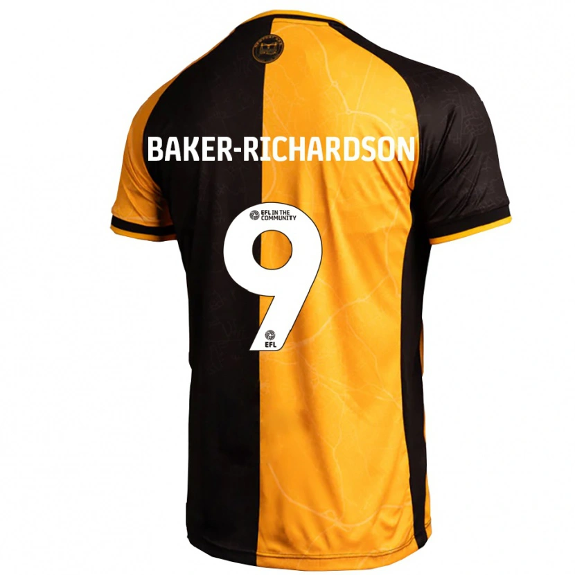 Danxen Heren Courtney Baker-Richardson #9 Geel Zwart Thuisshirt Thuistenue 2025/26 T-Shirt