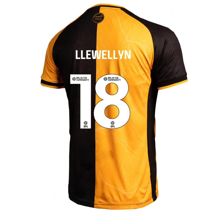 Danxen Heren Cameron Llewellyn #18 Geel Zwart Thuisshirt Thuistenue 2025/26 T-Shirt