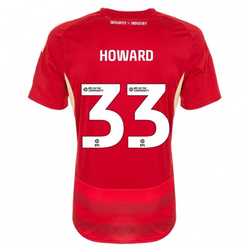 Danxen Heren Mark Howard #33 Rood Wit Thuisshirt Thuistenue 2025/26 T-Shirt