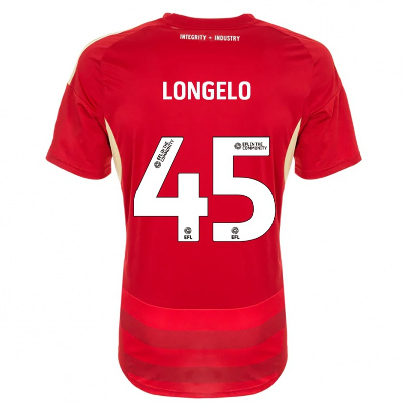 Danxen Heren Rosaire Longelo #45 Rood Wit Thuisshirt Thuistenue 2025/26 T-Shirt