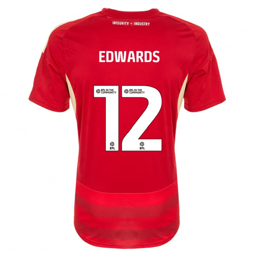 Danxen Heren Tom Edwards #12 Rood Wit Thuisshirt Thuistenue 2025/26 T-Shirt