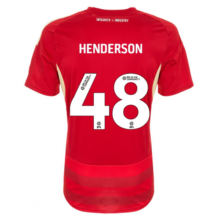 Danxen Heren Alfie Henderson #48 Rood Wit Thuisshirt Thuistenue 2025/26 T-Shirt