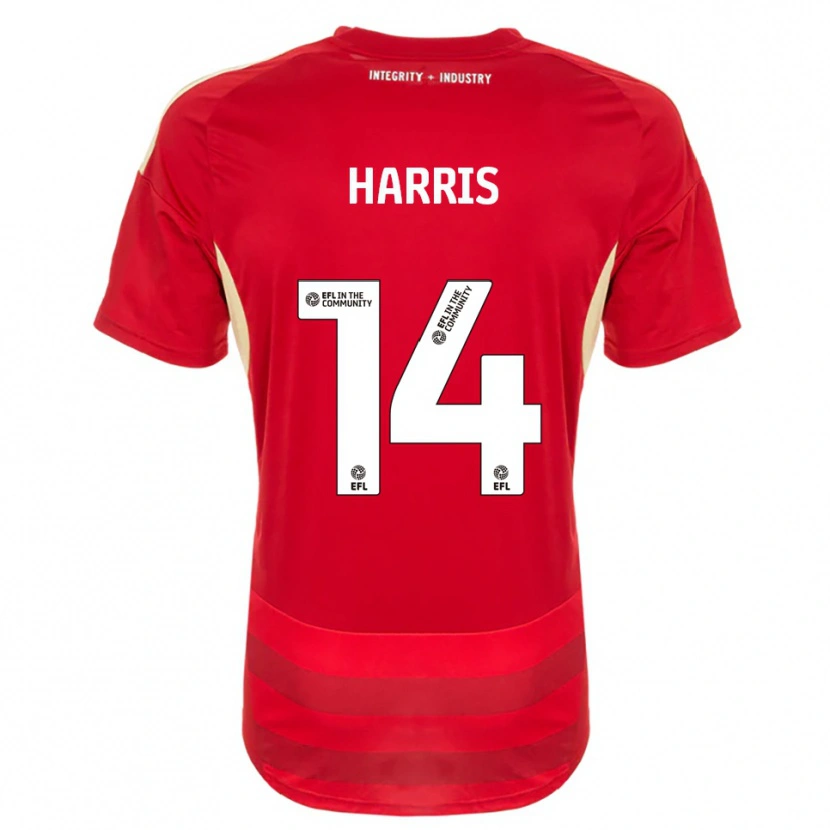 Danxen Heren Kadeem Harris #14 Rood Wit Thuisshirt Thuistenue 2025/26 T-Shirt