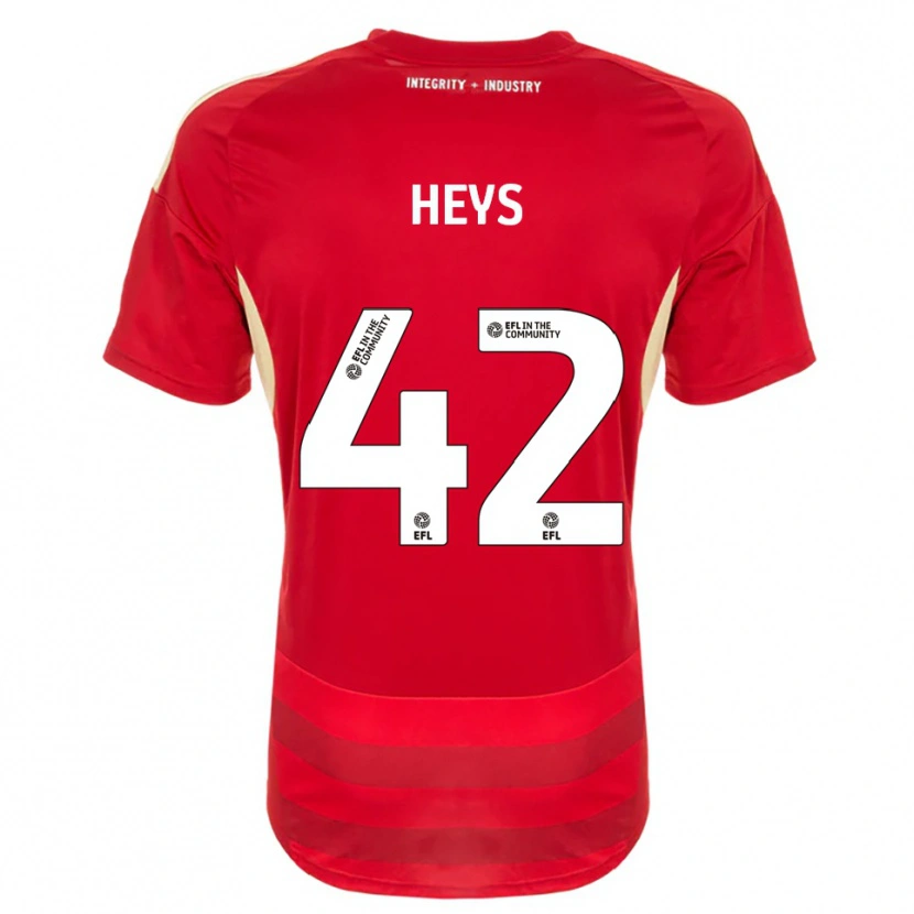 Danxen Heren Marshall Heys #42 Rood Wit Thuisshirt Thuistenue 2025/26 T-Shirt