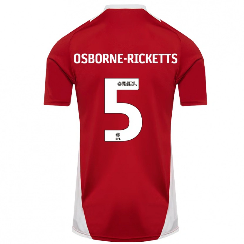 Danxen Heren Sahara Osborne-Ricketts #5 Rood Wit Goud Thuisshirt Thuistenue 2025/26 T-Shirt