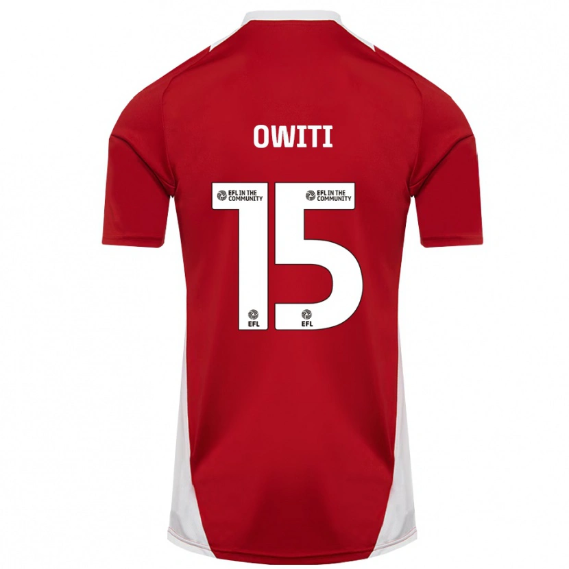 Danxen Heren Joseph Owiti #15 Rood Wit Goud Thuisshirt Thuistenue 2025/26 T-Shirt