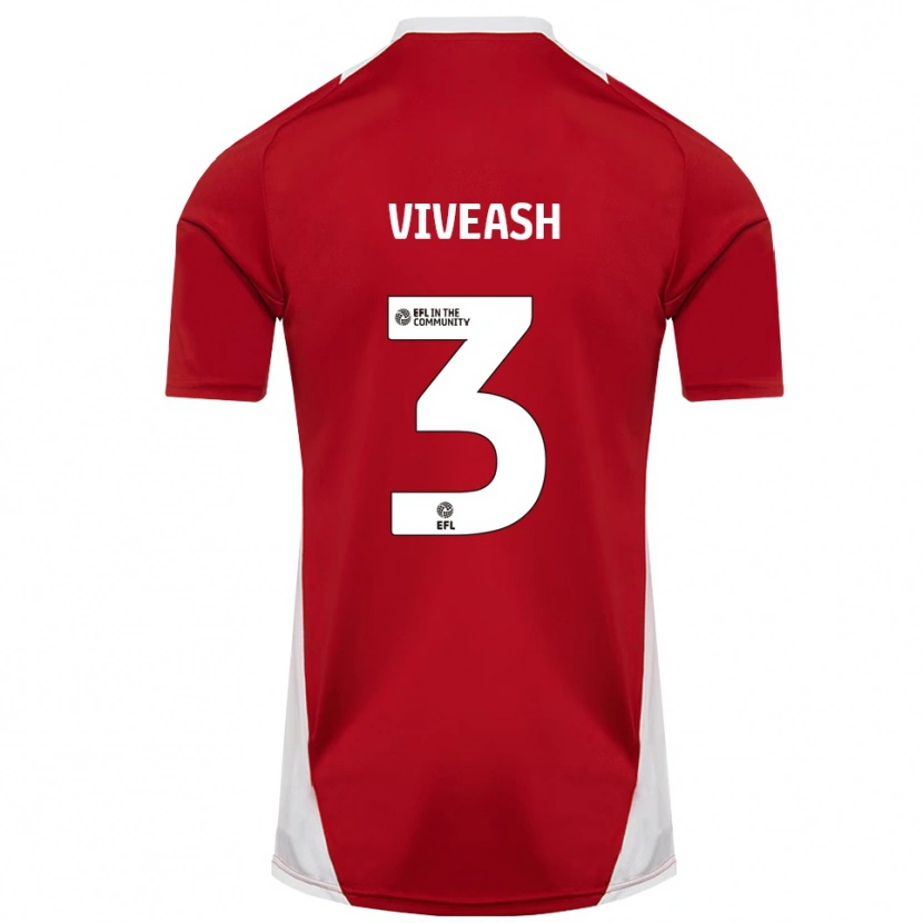 Danxen Heren Gipsy Viveash #3 Rood Wit Goud Thuisshirt Thuistenue 2025/26 T-Shirt