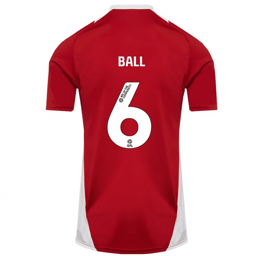 Danxen Heren James Ball #6 Rood Wit Goud Thuisshirt Thuistenue 2025/26 T-Shirt