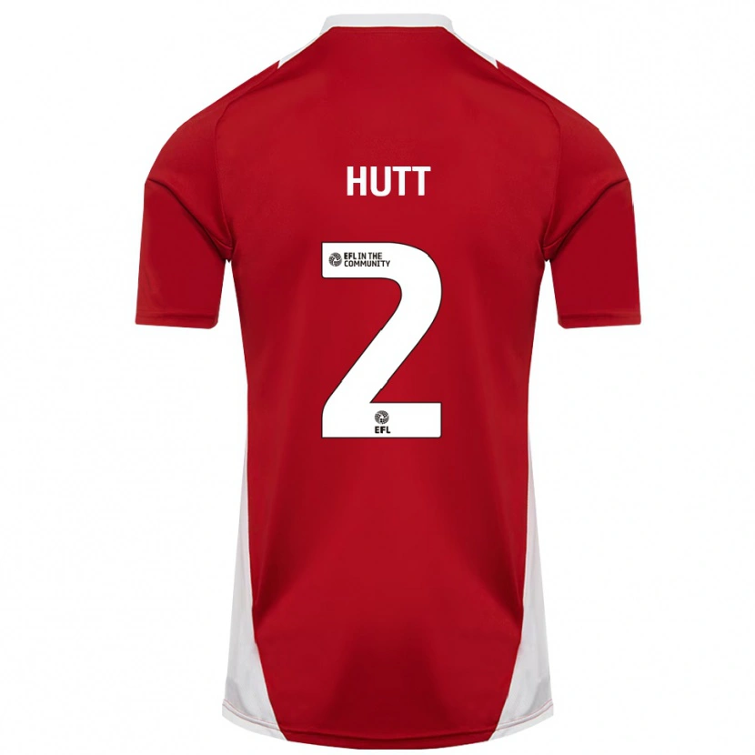 Danxen Heren Liam Hutt #2 Rood Wit Goud Thuisshirt Thuistenue 2025/26 T-Shirt