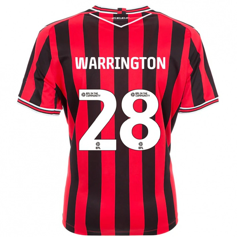 Danxen Heren Lewis Warrington #28 Rood Zwart Thuisshirt Thuistenue 2025/26 T-Shirt
