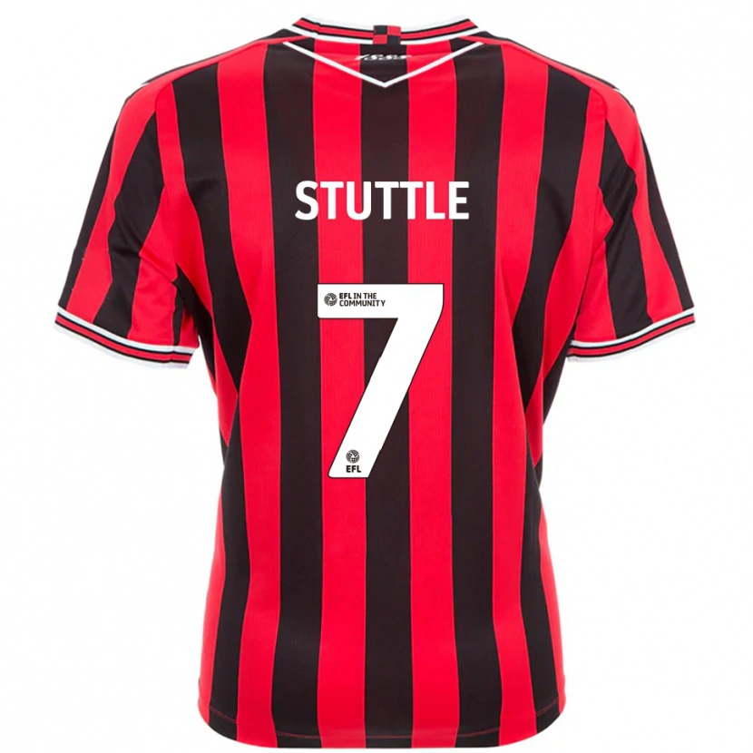 Danxen Heren Jonny Stuttle #7 Rood Zwart Thuisshirt Thuistenue 2025/26 T-Shirt