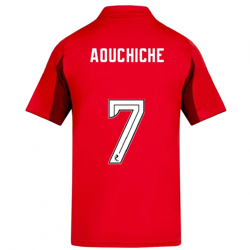 Danxen Heren Adil Aouchiche #7 Rood Bordeauxrood Thuisshirt Thuistenue 2025/26 T-Shirt