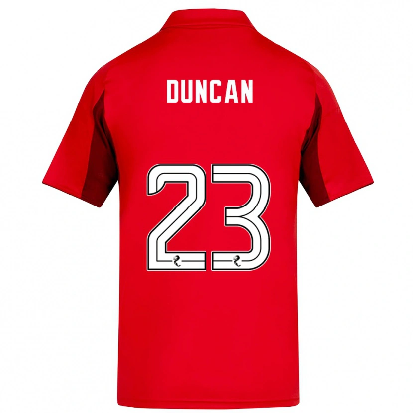 Danxen Heren Ryan Duncan #23 Rood Bordeauxrood Thuisshirt Thuistenue 2025/26 T-Shirt