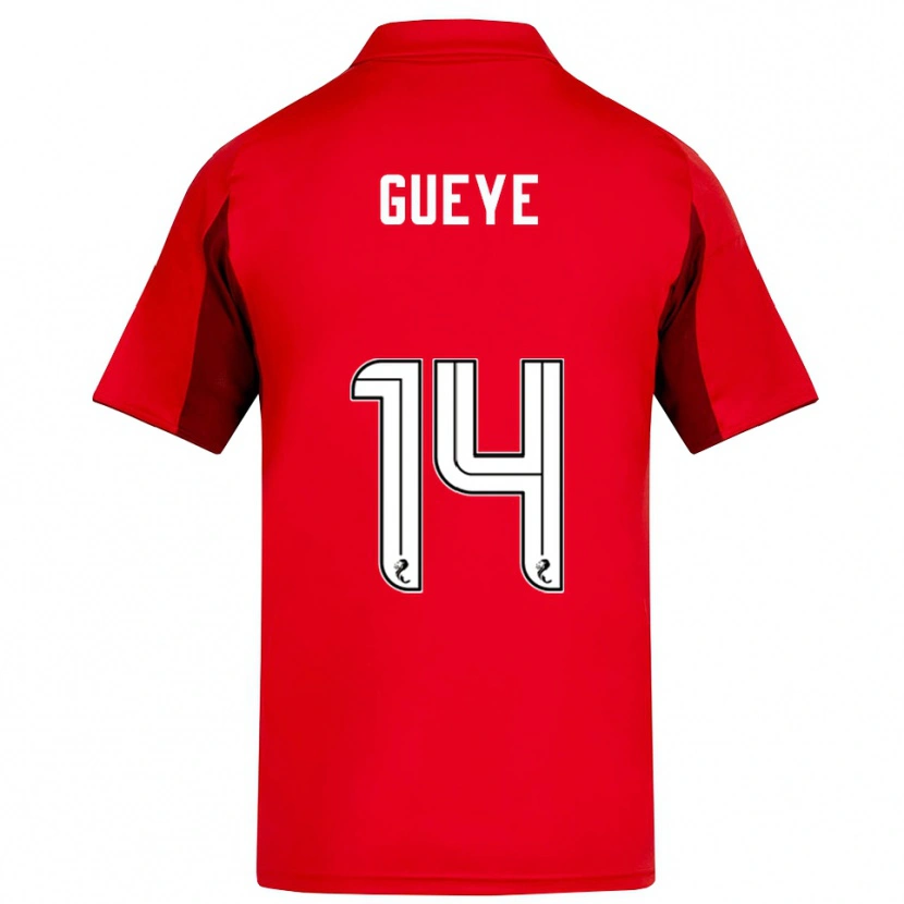 Danxen Heren Pape Habib Gueye #14 Rood Bordeauxrood Thuisshirt Thuistenue 2025/26 T-Shirt