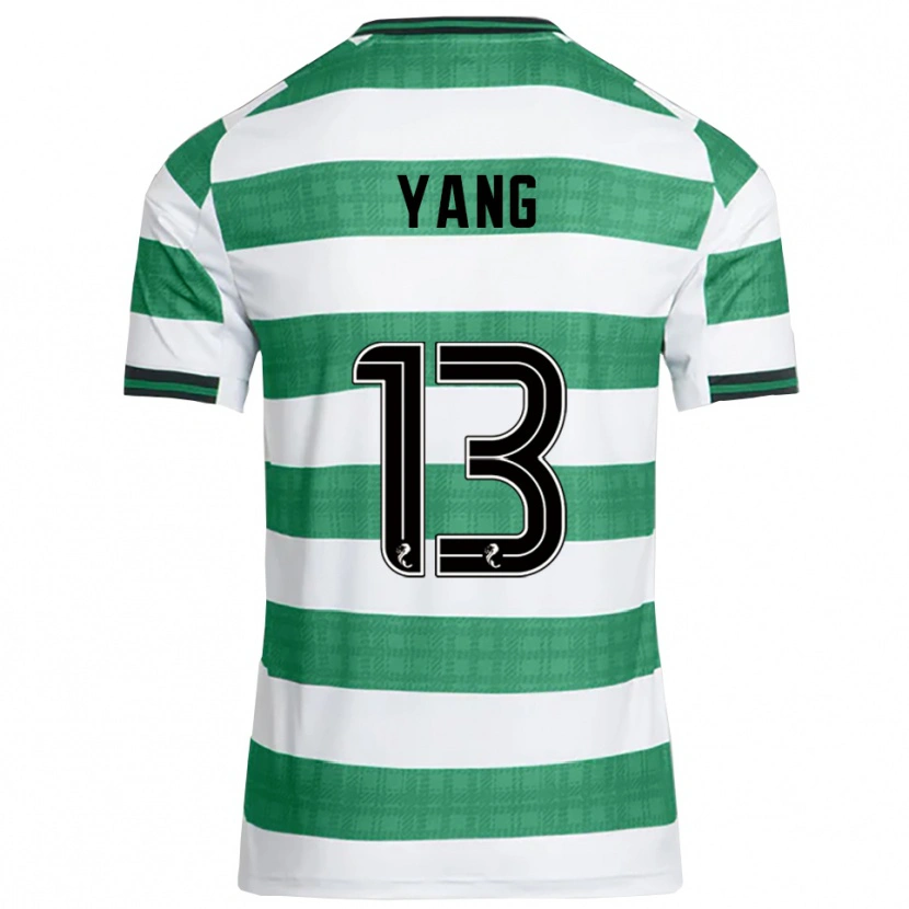 Danxen Heren Hyun-Jun Yang #13 Groen Wit Thuisshirt Thuistenue 2025/26 T-Shirt