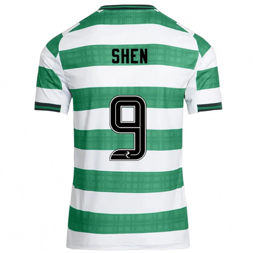 Danxen Heren Shen Mengyu #9 Groen Wit Thuisshirt Thuistenue 2025/26 T-Shirt