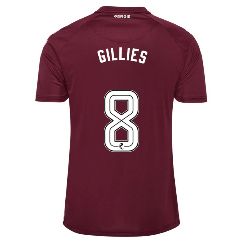 Danxen Heren Matthew Gillies #8 Bordeauxrood Wit Thuisshirt Thuistenue 2025/26 T-Shirt