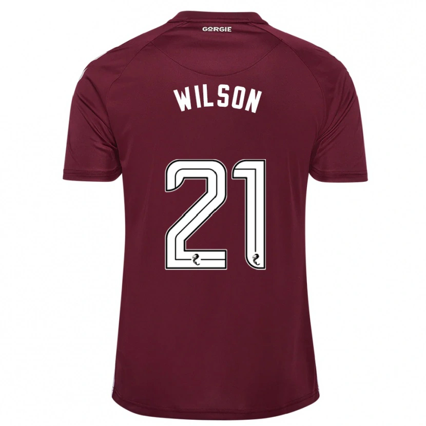 Danxen Heren James Wilson #21 Bordeauxrood Wit Thuisshirt Thuistenue 2025/26 T-Shirt