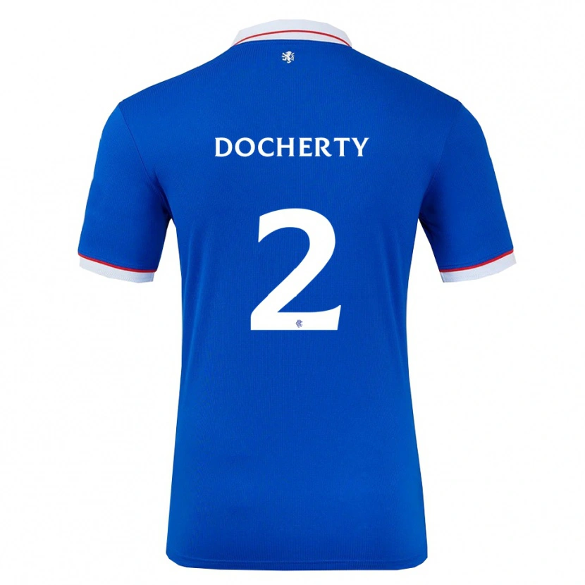 Danxen Heren Nicola Docherty #2 Blauw Wit Thuisshirt Thuistenue 2025/26 T-Shirt