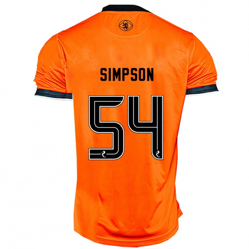 Danxen Heren Finlay Simpson #54 Oranje Zwart Thuisshirt Thuistenue 2025/26 T-Shirt