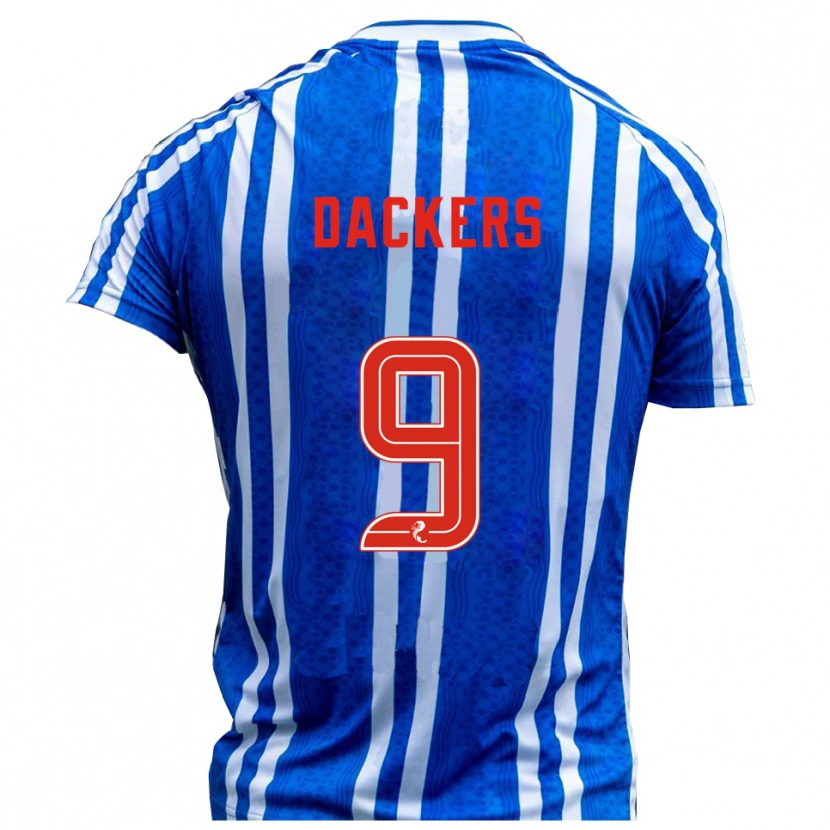 Danxen Heren Marcus Dackers #9 Blauw Wit Thuisshirt Thuistenue 2025/26 T-Shirt