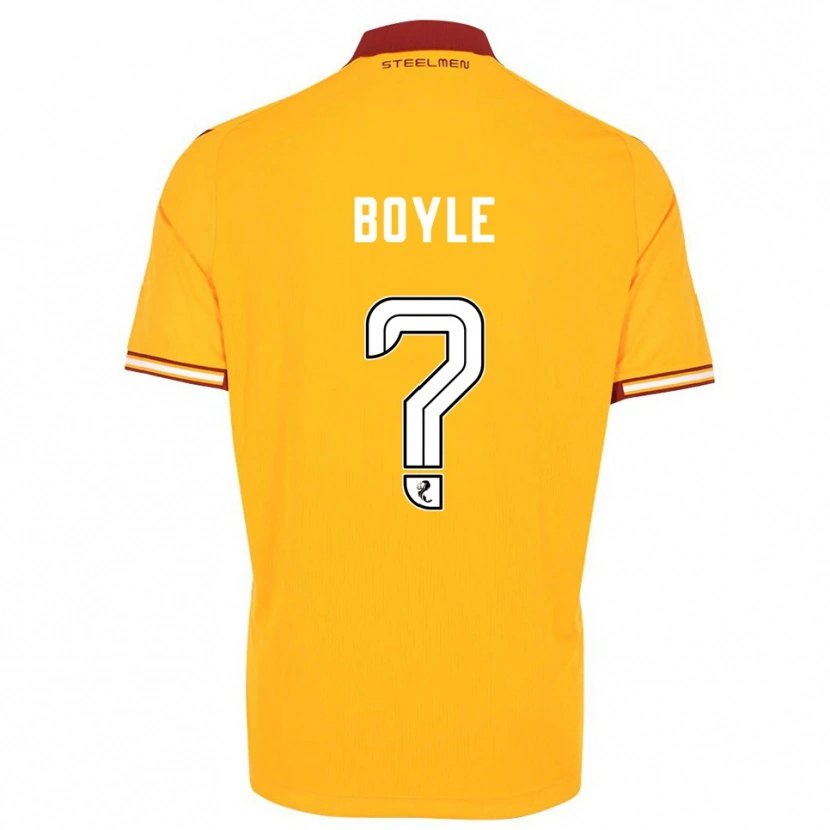Danxen Heren Callum Boyle #0 Geel Bordeauxrood Thuisshirt Thuistenue 2025/26 T-Shirt