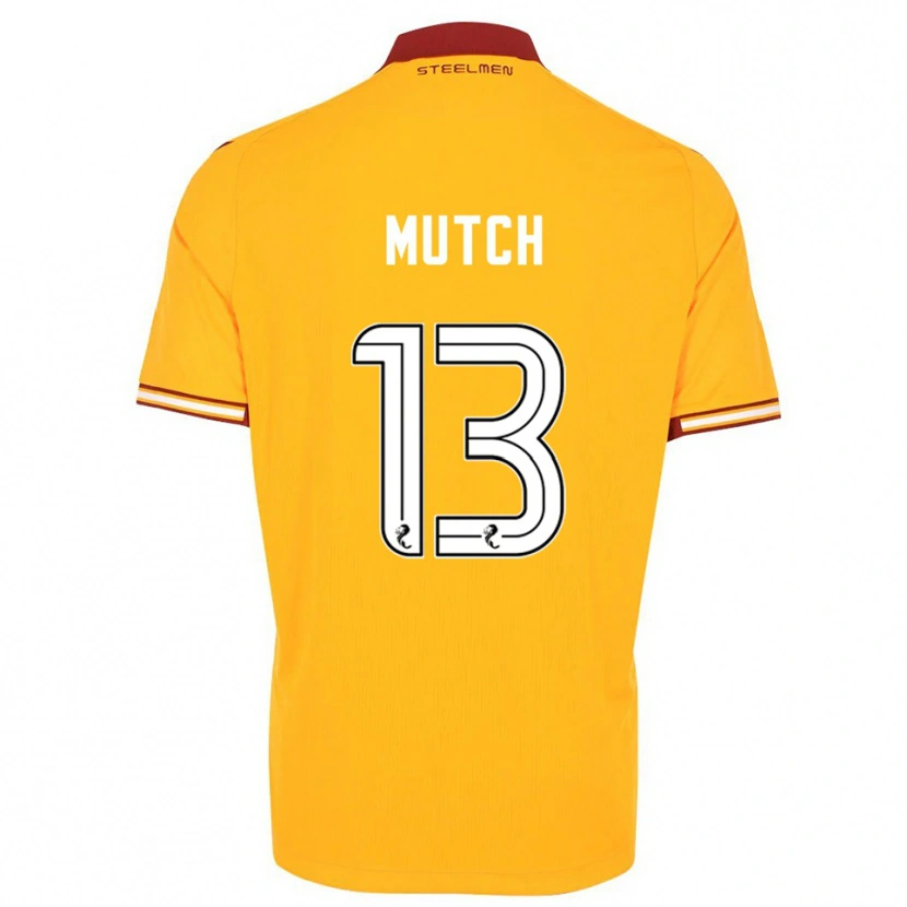 Danxen Heren Emily Mutch #13 Geel Bordeauxrood Thuisshirt Thuistenue 2025/26 T-Shirt