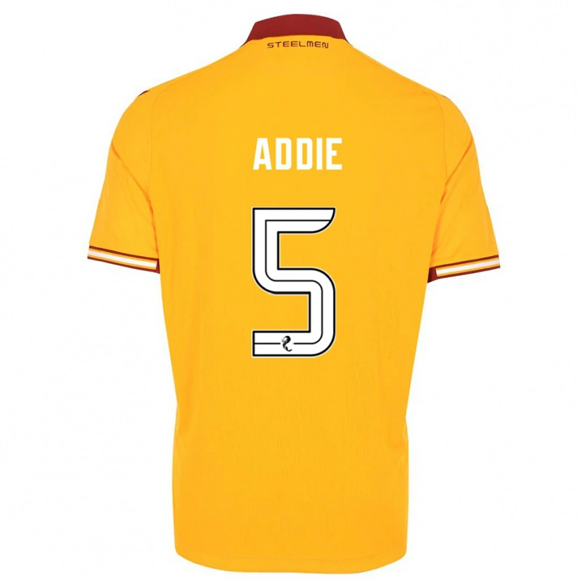 Danxen Heren Jo Addie #5 Geel Bordeauxrood Thuisshirt Thuistenue 2025/26 T-Shirt