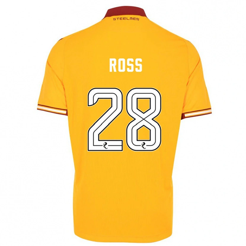 Danxen Heren Luca Ross #28 Geel Bordeauxrood Thuisshirt Thuistenue 2025/26 T-Shirt