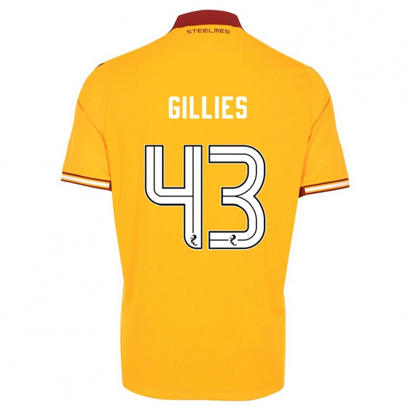 Danxen Heren Jay Gillies #43 Geel Bordeauxrood Thuisshirt Thuistenue 2025/26 T-Shirt
