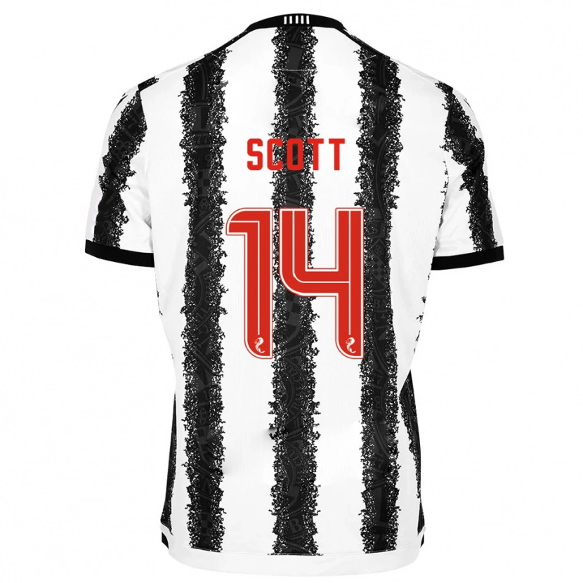 Danxen Heren James Scott #14 Wit Zwart Thuisshirt Thuistenue 2025/26 T-Shirt