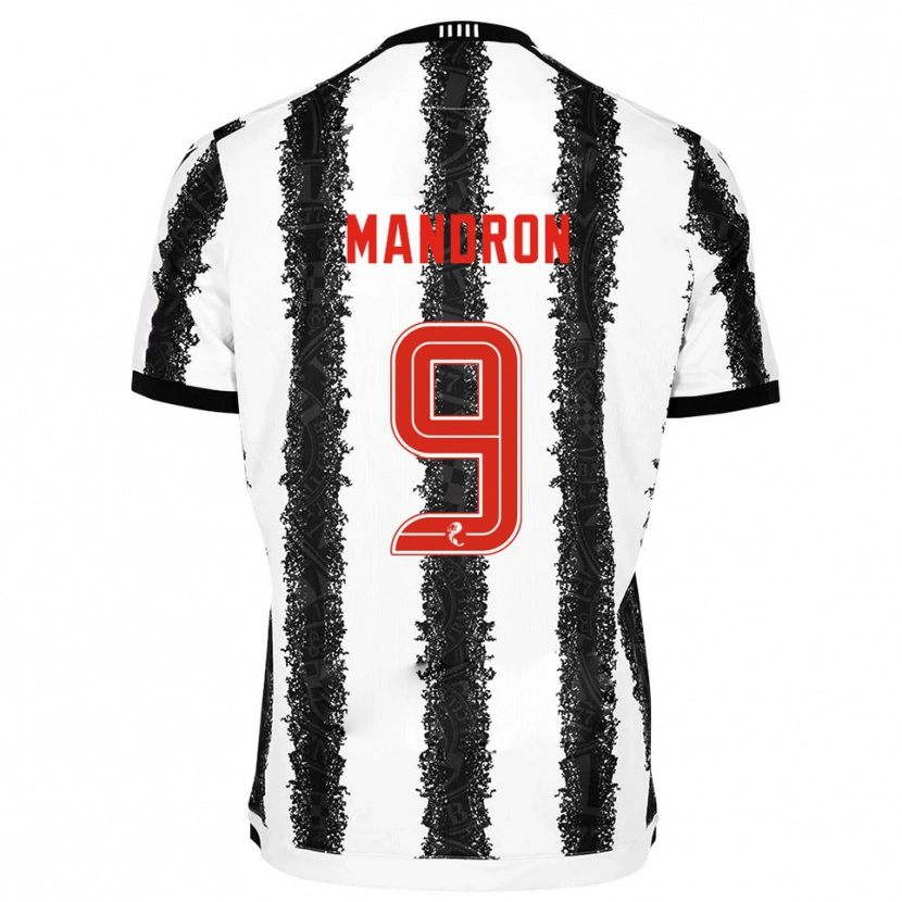 Danxen Heren Mikael Mandron #9 Wit Zwart Thuisshirt Thuistenue 2025/26 T-Shirt