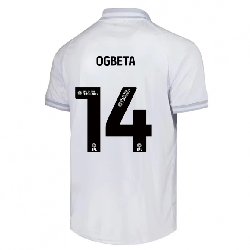 Danxen Heren Nathanael Ogbeta #14 Wit Grijs Zwart Uitshirt Uittenue 2025/26 T-Shirt